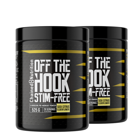 PWO uden Koffein Chained Nutrition 2 x Off the Hook Stim Free 525 g - Bodyman.dk