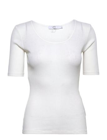Cc Heart Silk Scoop Neck T-Shirt T-shirts & Tops Short-sleeved Vit Coster Copenhagen