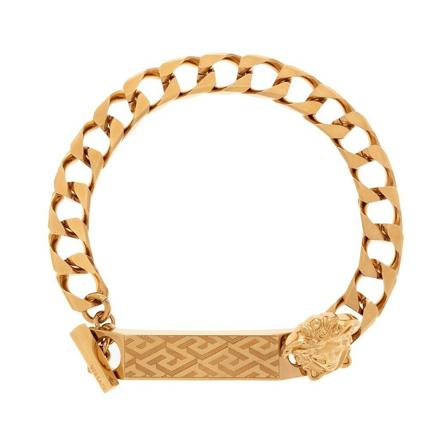Versace, Bransoleta z wzorem ‘La Greca’ Żółty, Mężczyzna, Rozmiar: XL