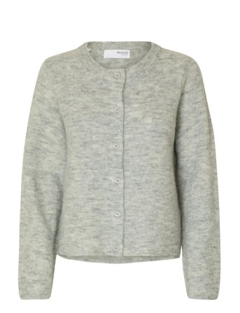Slflulu New Ls Knit Cardigan Noos Grey Selected