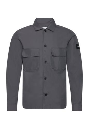 Cotton Nylon Overshirt Tops Overshirts Grey Calvin Klein