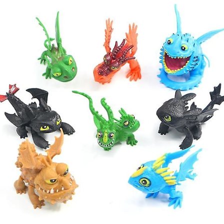 8 PACK Dragon 2 figurer