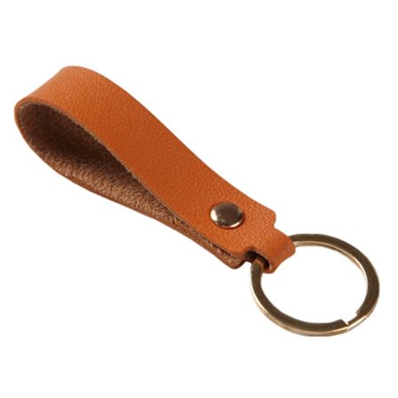 Håndlavet ECO Læder nøglering PU læder læder mørk brun guld