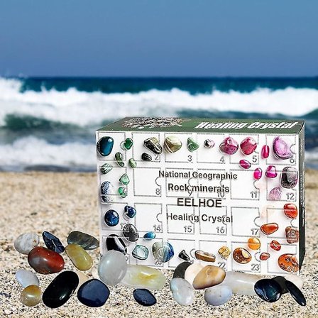 Mineral Gem 24 Dagar Skatt Blind Box Julkalender Nedräkning Helt Ny