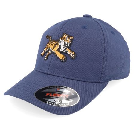 Kiddo Cap - Blå flexfit Keps - Kids Attacking Tiger Navy Flexfit @ Hatstore