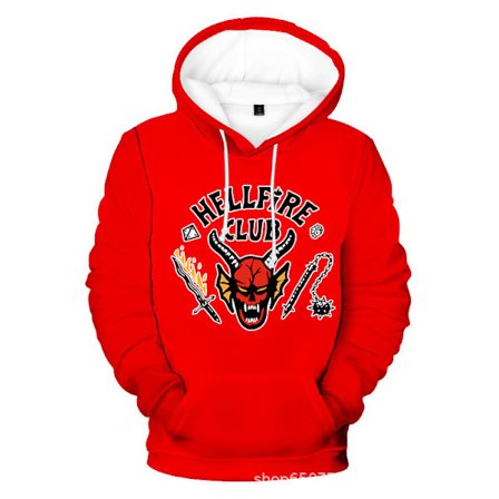 Stranger Things Huppari | Rento Fleece-collegepaita hupulla | Mukavat TV-sarjan fanivaatteet*CRWY-041658*5XL CRWY-041658 5XL CRWY-041658 5XL