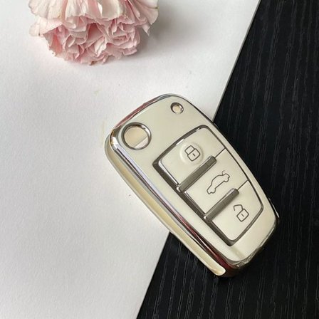 Bil Flip Key Case Cover Shell SILVER TRIM-VIT SILVER