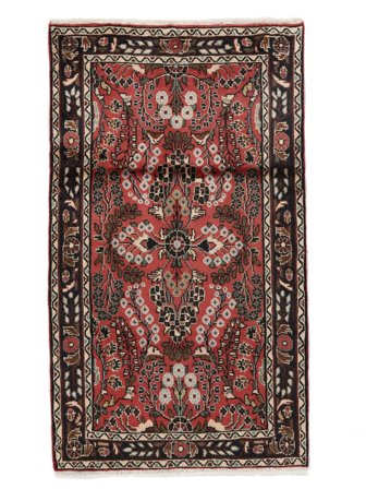 Tapis Asadabad 75X134 Noir/Rouge Foncé (Laine, Perse)
