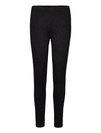 Vleggings, Long Aop Leggings Svart Zizzi*Betinget Tilbud