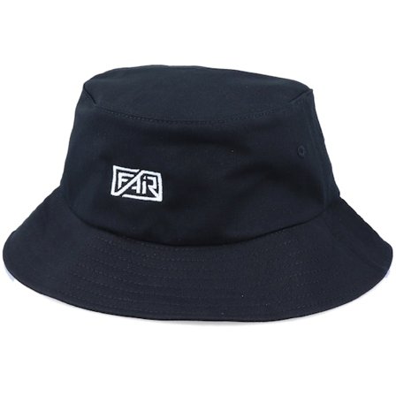 Fair - Nero bucket Cappello - White Logo Black Bucket @ Hatstore