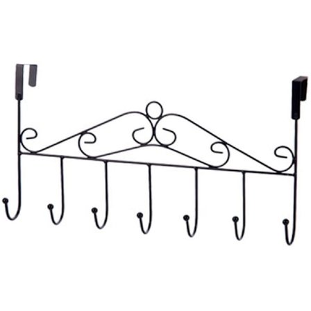 Krokhenger for dør - Kraftig oppbevaring - 7 kroker - svart