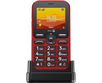 Doro-Leva L11 - RED-Enkel knapptelefon med ladestasjon-Phones-Doro mobiltelefon