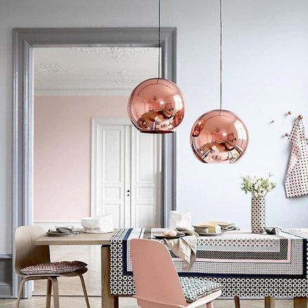 LED-Hänglampa Roséguld Globe Köksö-Lampa