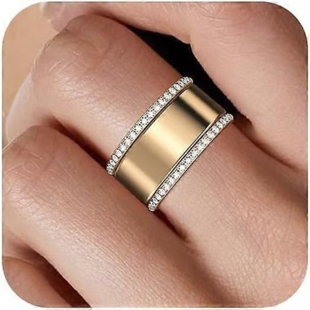 2 kpl 14K kullattuja pinottavia sormuksia Oura Ring Gen 4 / Oura Ring Gen 3 -sormuksille, kuutiollinen zirkonia simuloitu timantti Oura, A