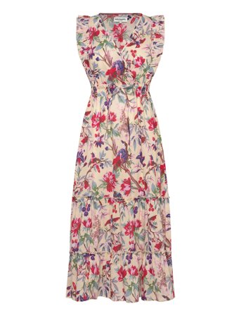 Samoll Midi Dress Sl Polvipituinen Mekko Pink Lollys Laundry