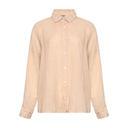 Tiffany Gia, Shirt, Linen - Soft Grey Blusar Dam Beige XS-S