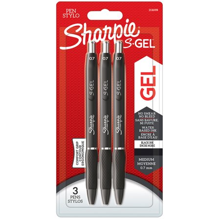 Sharpie S-Gel 0,7 mm 3-pack Black