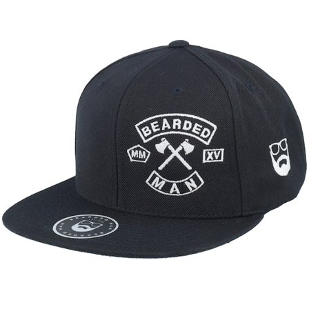 Bearded Man - Black - snapback - Cap - MC Patch Black Snapback - Hatstore