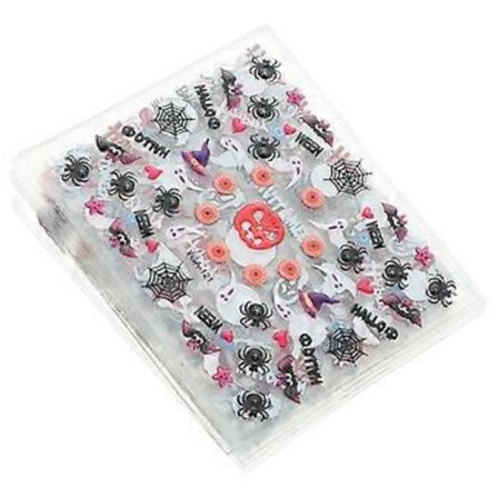 24 Ark Halloween 3D Manicure Stickers Festlige Neglekunst Dekaler Party Favors til Kvinder Piger Børn
