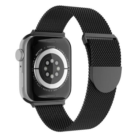 Apple Watch (45 mm) klockarmband i milanesisk fin mesh - Svart