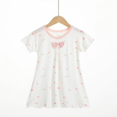 Flickor Nattlinnen Korta Ärmar Nattklänning,XL(Stjärna Måne)