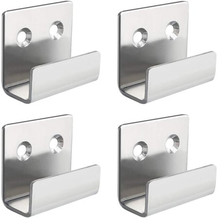 Billede Skinne Kroge i Rustfrit Stål Billedeophængning Spejl Klips Spejlbeslag Ophængningssæt (15MM Indvendig Bredde)