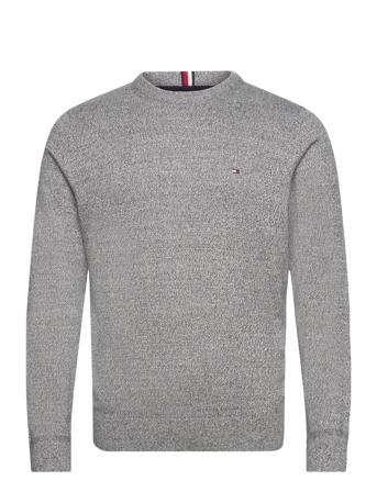 Pima Org Ctn Cashmere Crew Neck Strikkegenser M. Rund Krage Grå Tommy Hilfiger*Betinget Tilbud