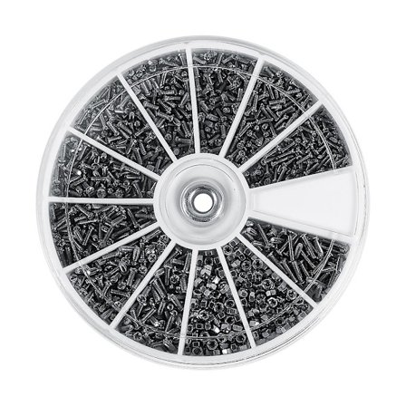600 stk. 12 slags små skruer og møtrikker kombinationssæt M1 M1.2 M1.4 M1.6 til ure briller