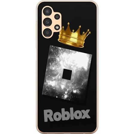 Kompatibelt Mobildeksel til Samsung Samsung Galaxy A13 Minimalistisk svart og sølvfarget Roblox-symbol med gylden krone og luksuriøs gamer-estetikk