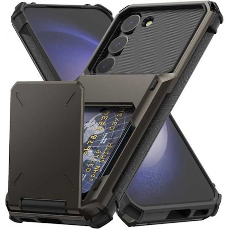 Samsung S25 Plus Stöttåligt Skal med Kortfack Void