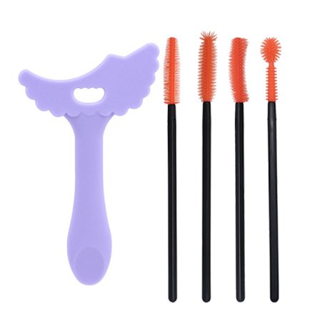 Silikoniripsiharjat ripsivärit 4 kpl, 1 eyeliner stensiili