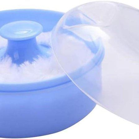 Kroppspuderdosa efter bad, tom puderdosa, puderpuff KLB