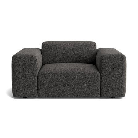 Soma Sessel in Genesis Anthrazit, moderner Polstersessel mit Nozag-Federn für hohen Sitzkomfort, zeitloses Design, kompakte Breite von 75cm