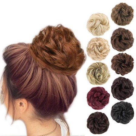 1PCS Messy Hair Bun Hair Scrunchies Extension Curly Wavy Messy Synthetic Chignon for women Updo Hairpiece