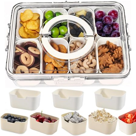 Snack Box Beholder, Snack Box Charcuterie til Bærbare Snacktallerkener - Klar til at Organisere