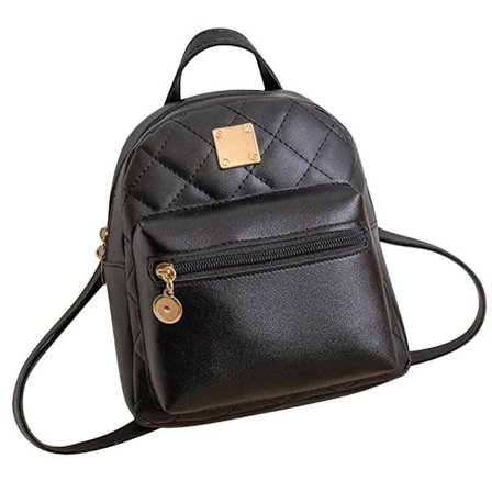 PU Lær Ryggsekk Mini Sekk SVART