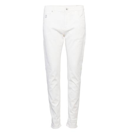 Brunello Cucinelli, Jeans Wit, Heren, Maat:M,elastisch