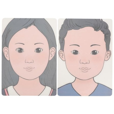 2 stk. Plastik Øvelses Ansigt Træning Makeup Skabelon Model Ansigtsmaleri Tavle Øjenlåg Øvelses Ansigt