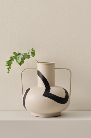 Jotex - Vase Høyde 30 Cm Beige/svart - VEGA - Kjøp Vaser hos Jotex