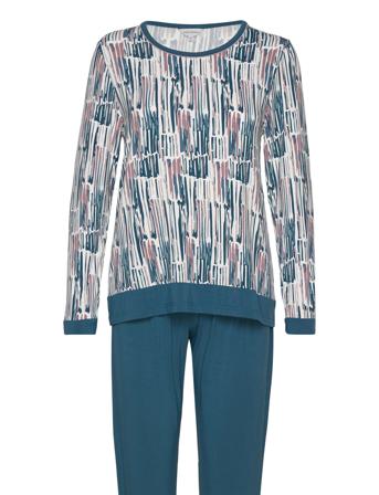 Bamboo Long Sleeve Pyjamas Pyjamas Blå Lady Avenue*Betinget Tilbud
