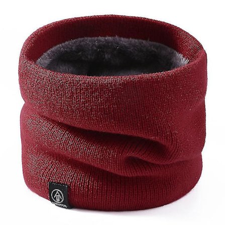 Vinter dubbellagers halsvärmare stickad fleecefodrad Circle Loop Scarves