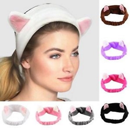Flanell katt öra hårband smink sport