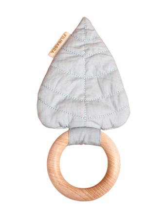 Rattle - Leaf Dark Mint Toys Baby Toys Rattles Blå Filibabba