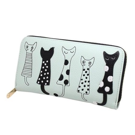 IC söt tecknad lång plånbok (ljusgrön)