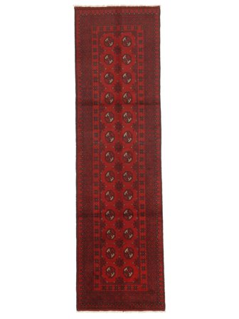 Afghan Fine 82X294 Hallmatta Mörkröd/Svart Ull, Afghanistan