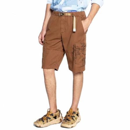 White Sand Short Chino Tattoo Con Coulisse Brun, Herre