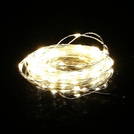 20m 200LED Sølvtrådstreng Lysstreng Utendørs DC12V