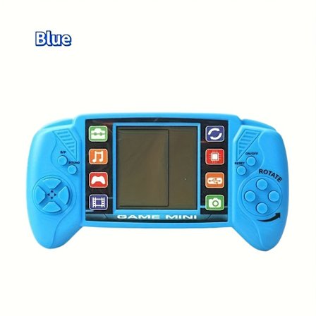 En nostalgisk håndholdt spillekonsol - Lavet af slidstærkt plastik, med en stor skærm, batteri ikke inkluderet, tilgængelig i blå/sort, designet til