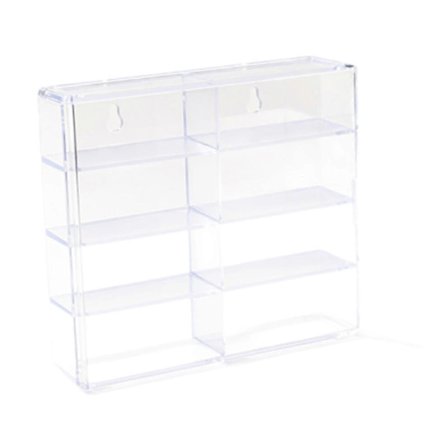 Modellbil Utstillingsmonter 1:64 Skala for Små Populære Figurer Smykker Samleobjekter Lys Grå