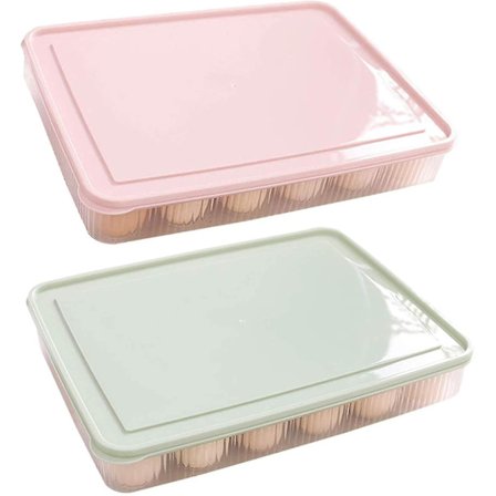 2 stk Æggebakke Æg Opbevaringsboks Køkken Køleskab Ægbeholder